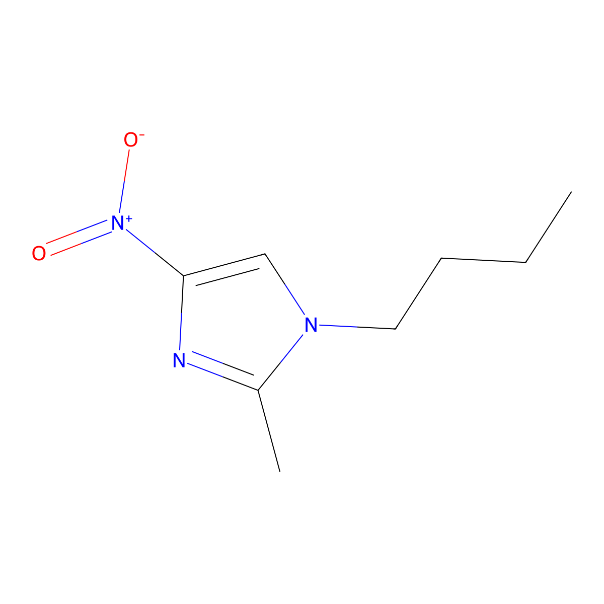 1-Butyl-2-methyl-4-nitro-1H-imidazole molecular structure, CAS 135009-57-3
