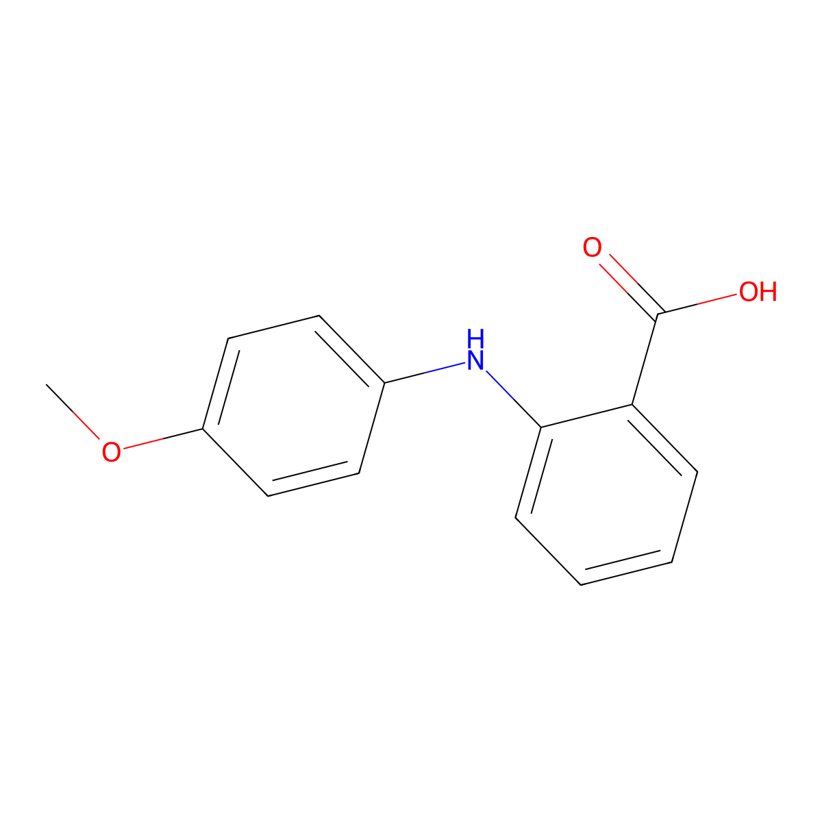 2-[(4-Methoxyphenyl)amino]benzoic acid molecular structure, CAS 13501-67-2