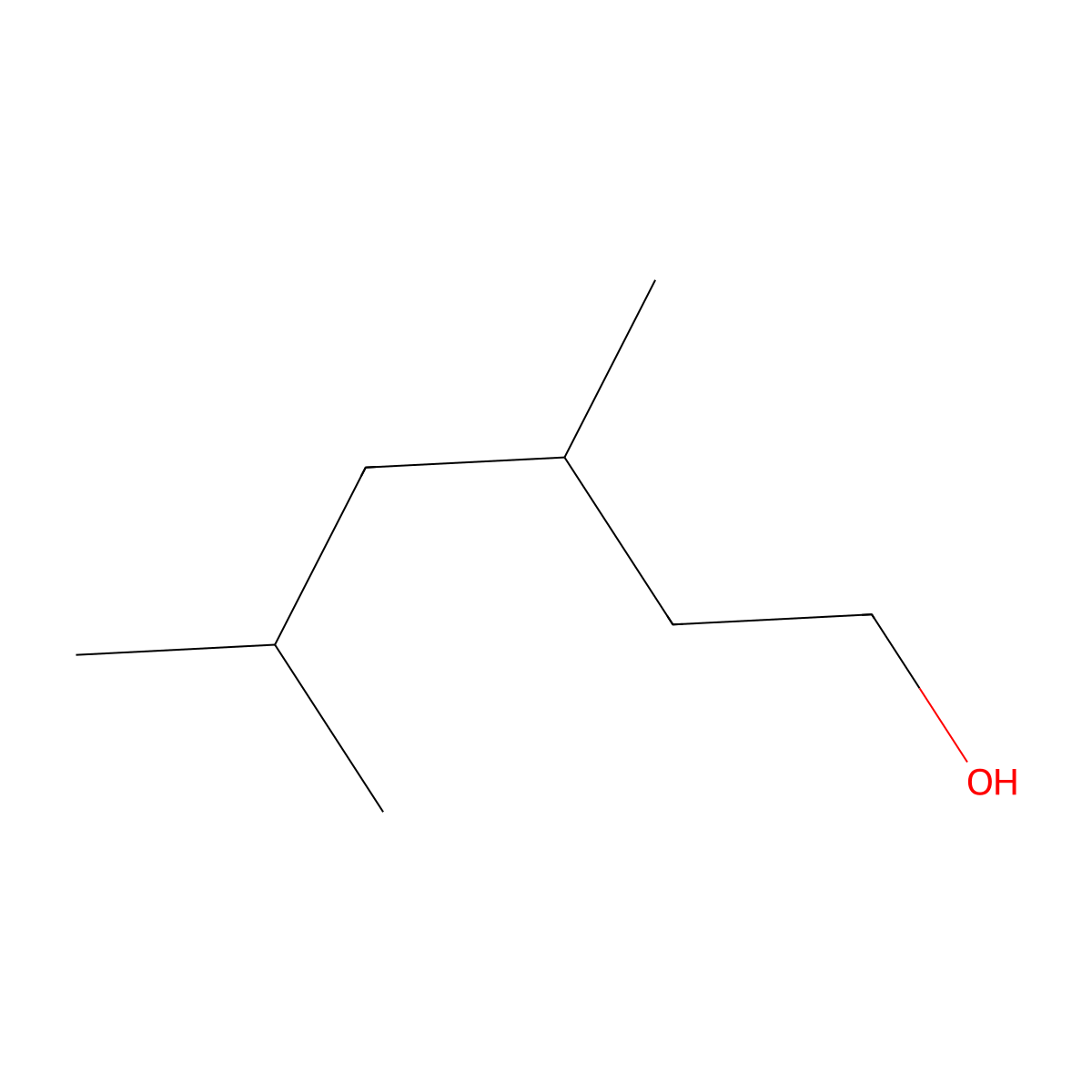 3,5-Dimethyl-1-hexanol molecular structure, CAS 13501-73-0