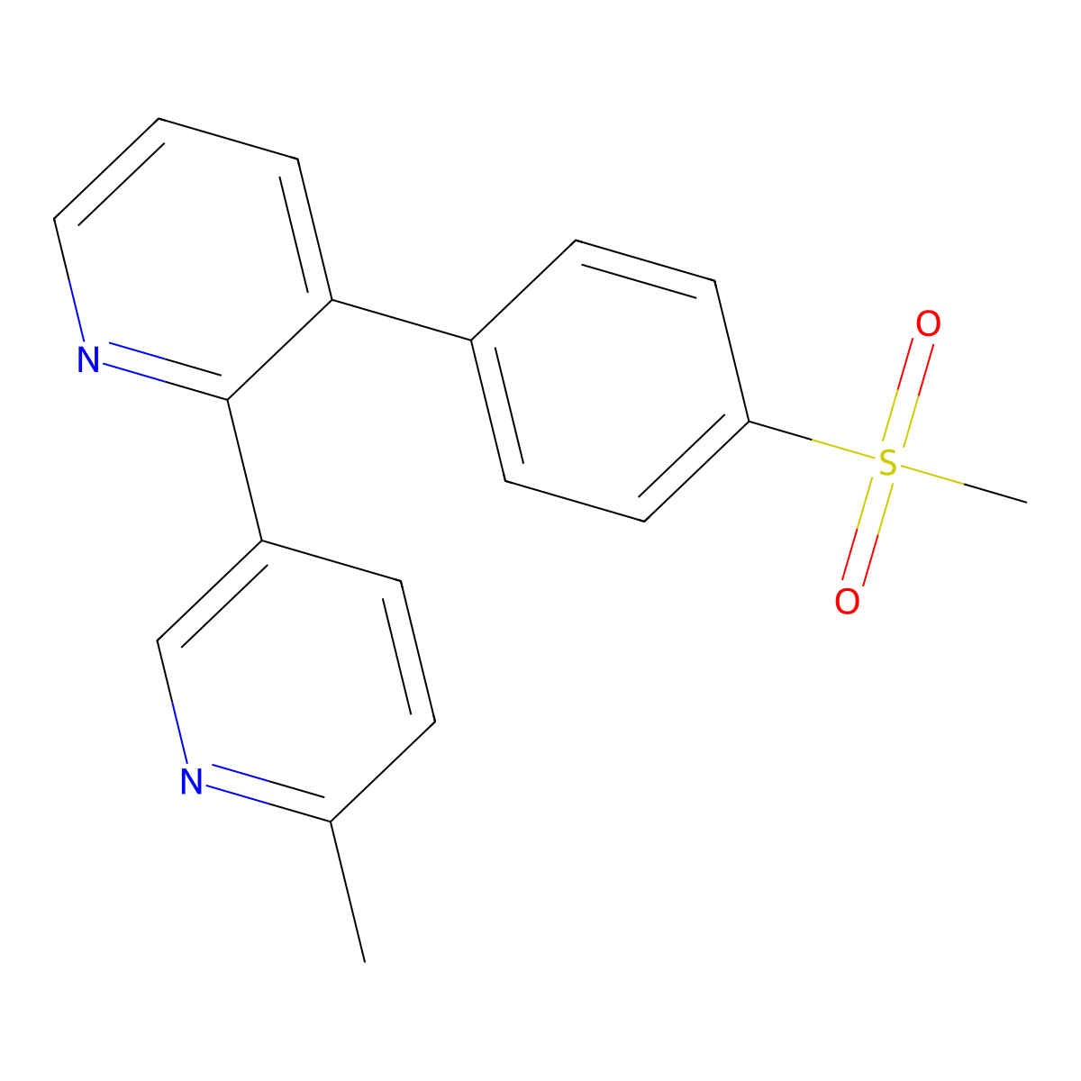 6'-Methyl-3-(4-(methylsulfonyl)phenyl)-2,3'-bipyridine (Etoricoxib Impurity) molecular structure, CAS 1350206-14-2
