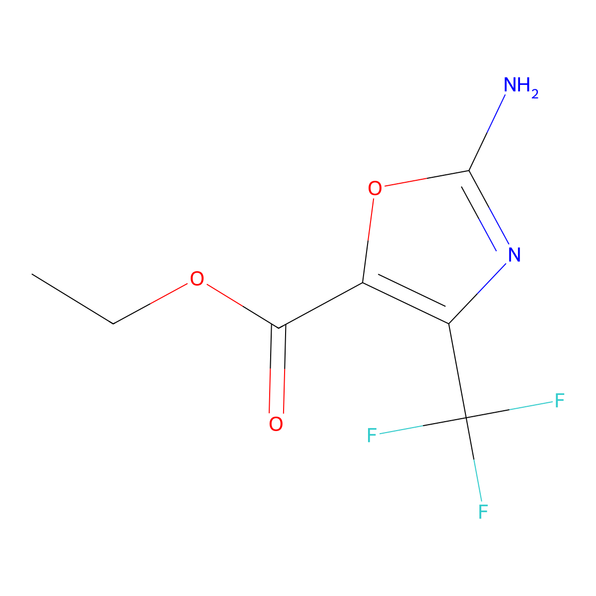 Ethyl 2-amino-4-(trifluoromethyl)-1,3-oxazole-5-carboxylate molecular structure, CAS 135026-17-4