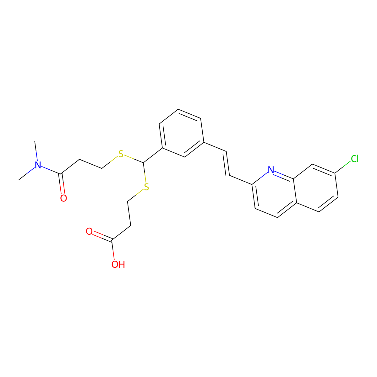 3-[[3-[2-(7-Chloroquinolin-2-yl)ethenyl]phenyl]-[3-(dimethylamino)-3-oxopropyl]sulfanylmethyl]sulfanylpropanoic acid molecular structure, CAS 135028-15-8