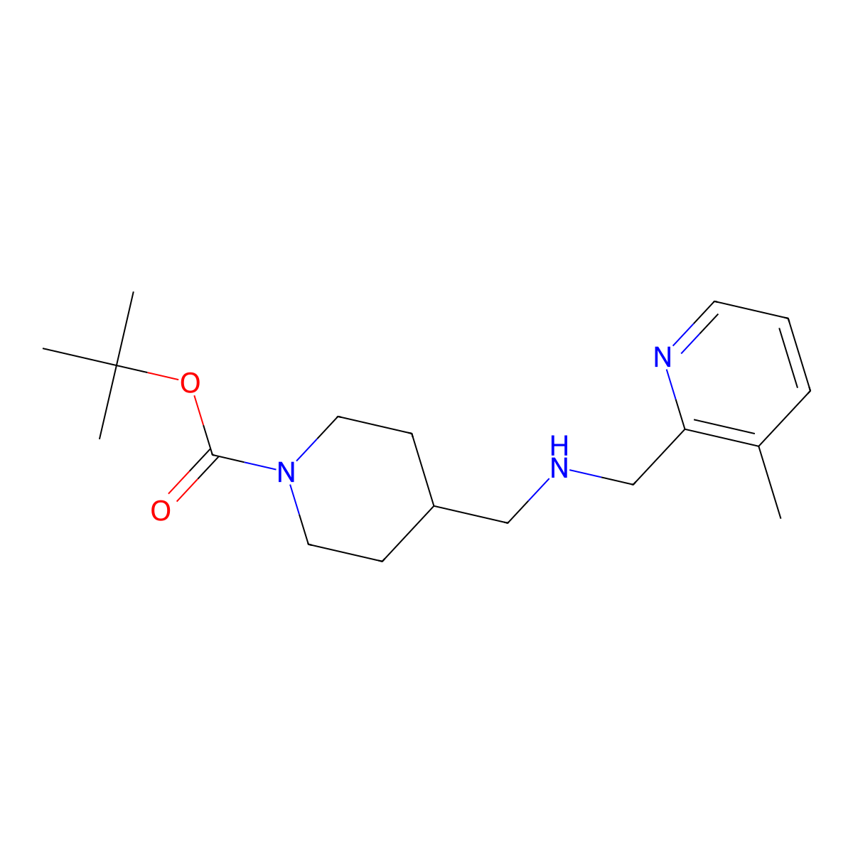4-{[(3-Methyl-pyridin-2-ylmethyl)-amino]-methyl}-piperidine-1-carboxylic acid tert-butyl ester molecular structure, CAS 1350307-84-4