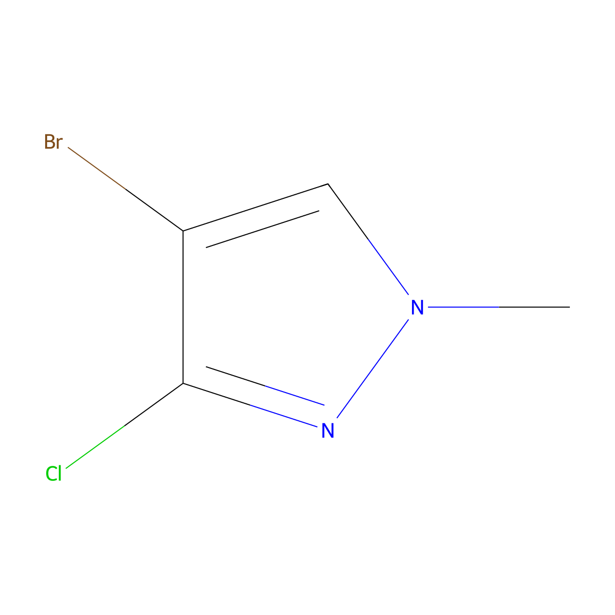 4-bromo-3-chloro-1-methyl-1H-pyrazole molecular structure, CAS 1350323-83-9