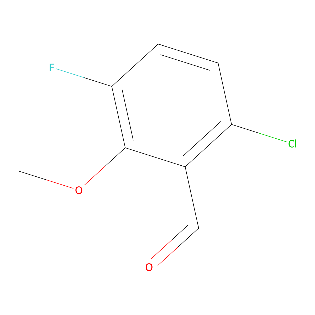 6-Chloro-3-fluoro-2-methoxybenzaldehyde molecular structure, CAS 1350325-23-3