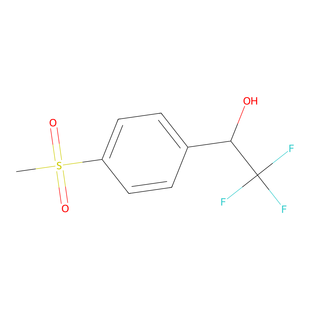 2,2,2-Trifluoro-1-(4-methanesulfonylphenyl)ethan-1-ol molecular structure, CAS 1350349-33-5