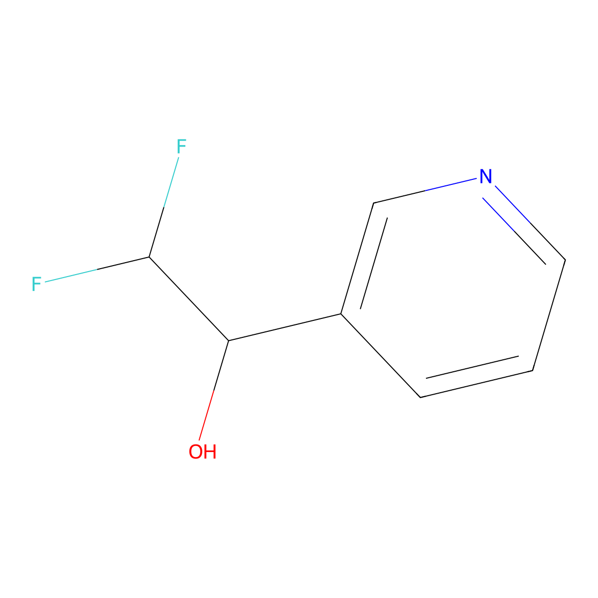 2,2-Difluoro-1-(pyridin-3-yl)ethan-1-ol molecular structure, CAS 1350349-41-5