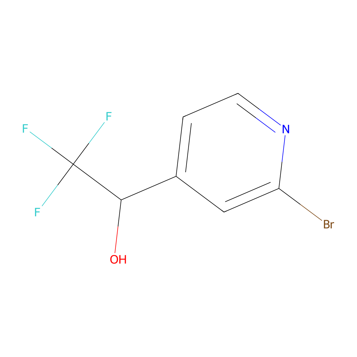 1-(2-Bromopyridin-4-yl)-2,2,2-trifluoroethan-1-ol molecular structure, CAS 1350349-65-3