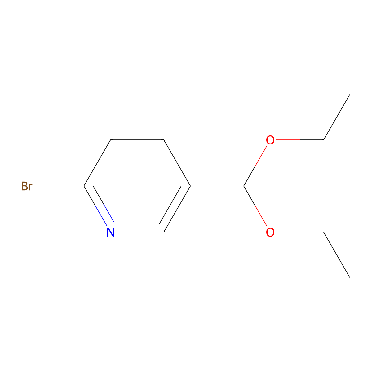 2-Bromo-5-(diethoxymethyl)pyridine molecular structure, CAS 1350349-70-0