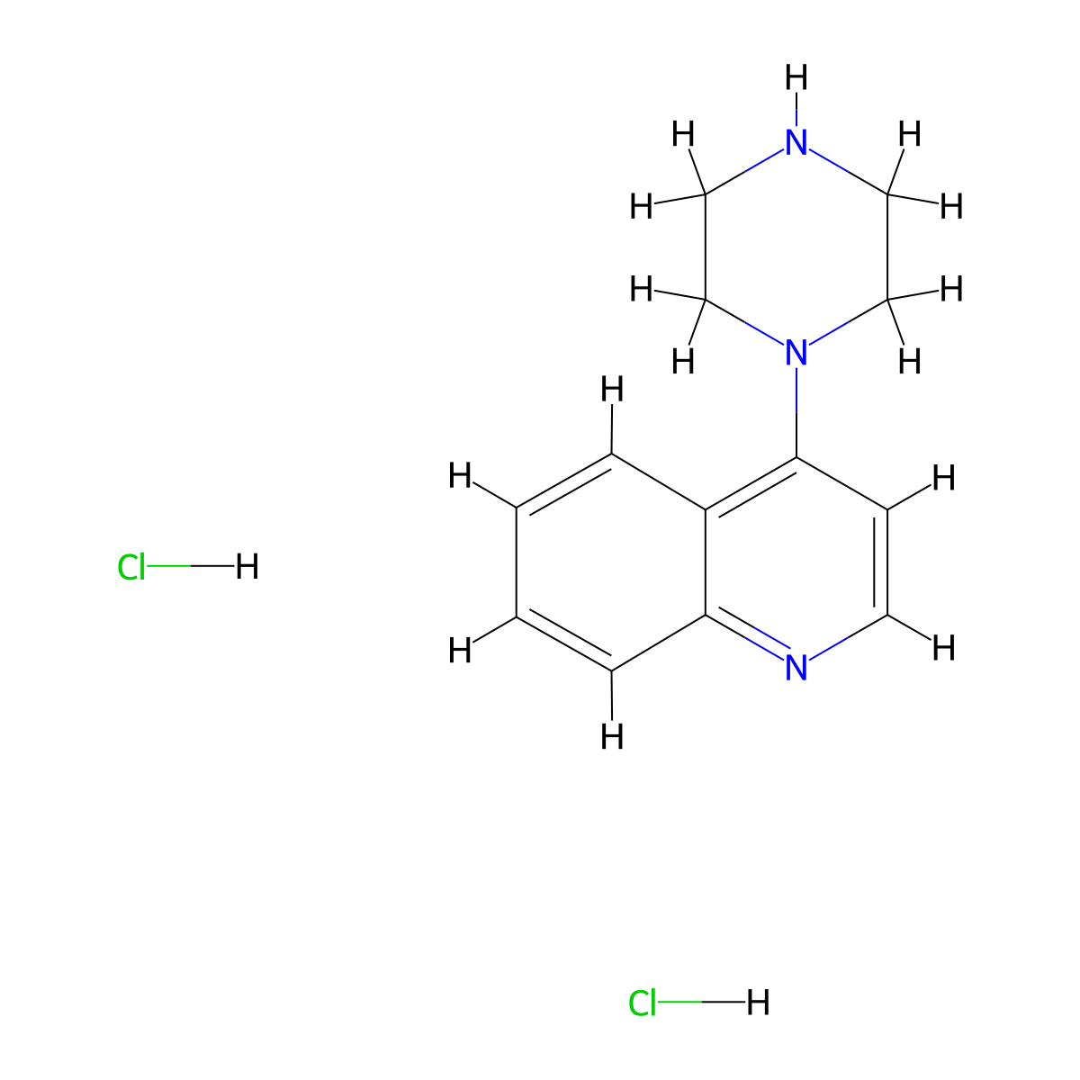 4-Piperazin-1-yl-quinoline dihydrochloride molecular structure, CAS 1350361-89-5