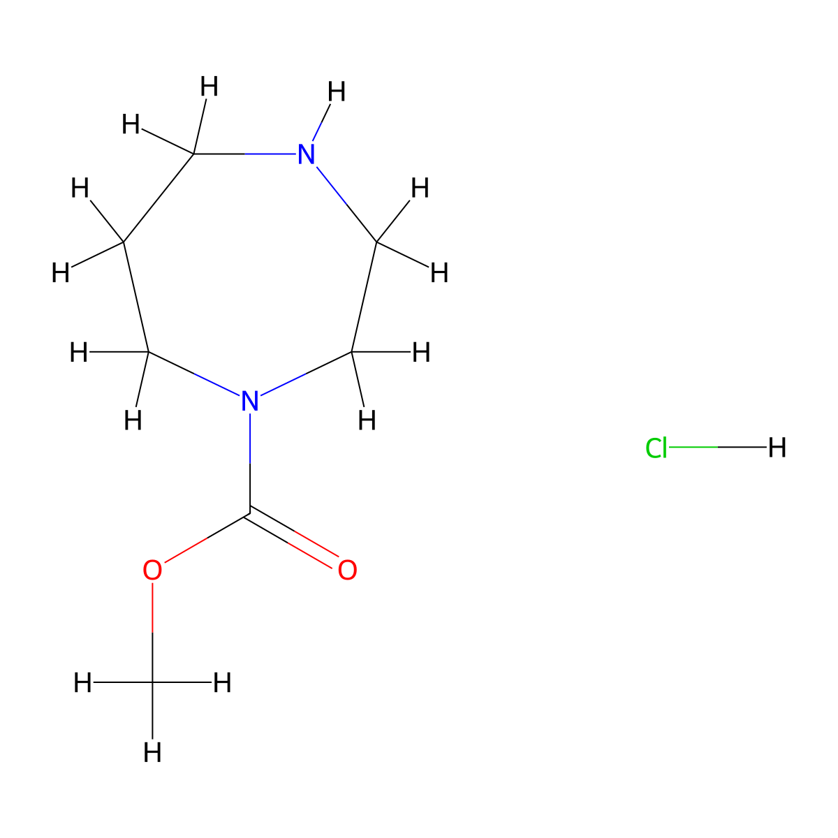 [1,4]Diazepane-1-carboxylic acid methyl ester hydrochloride molecular structure, CAS 1350362-09-2