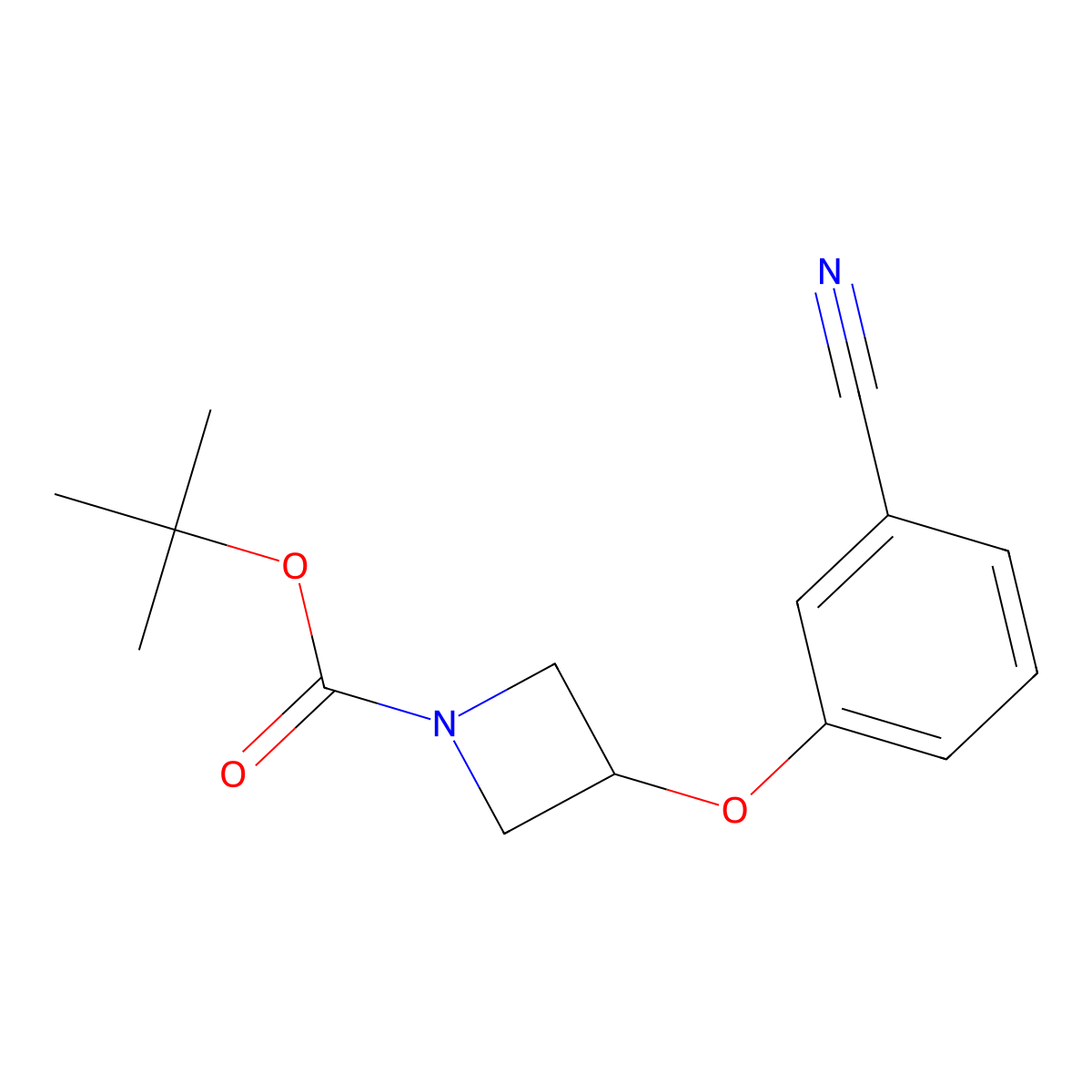 Tert-butyl 3-(3-cyanophenoxy)azetidine-1-carboxylate molecular structure, CAS 1350362-24-1
