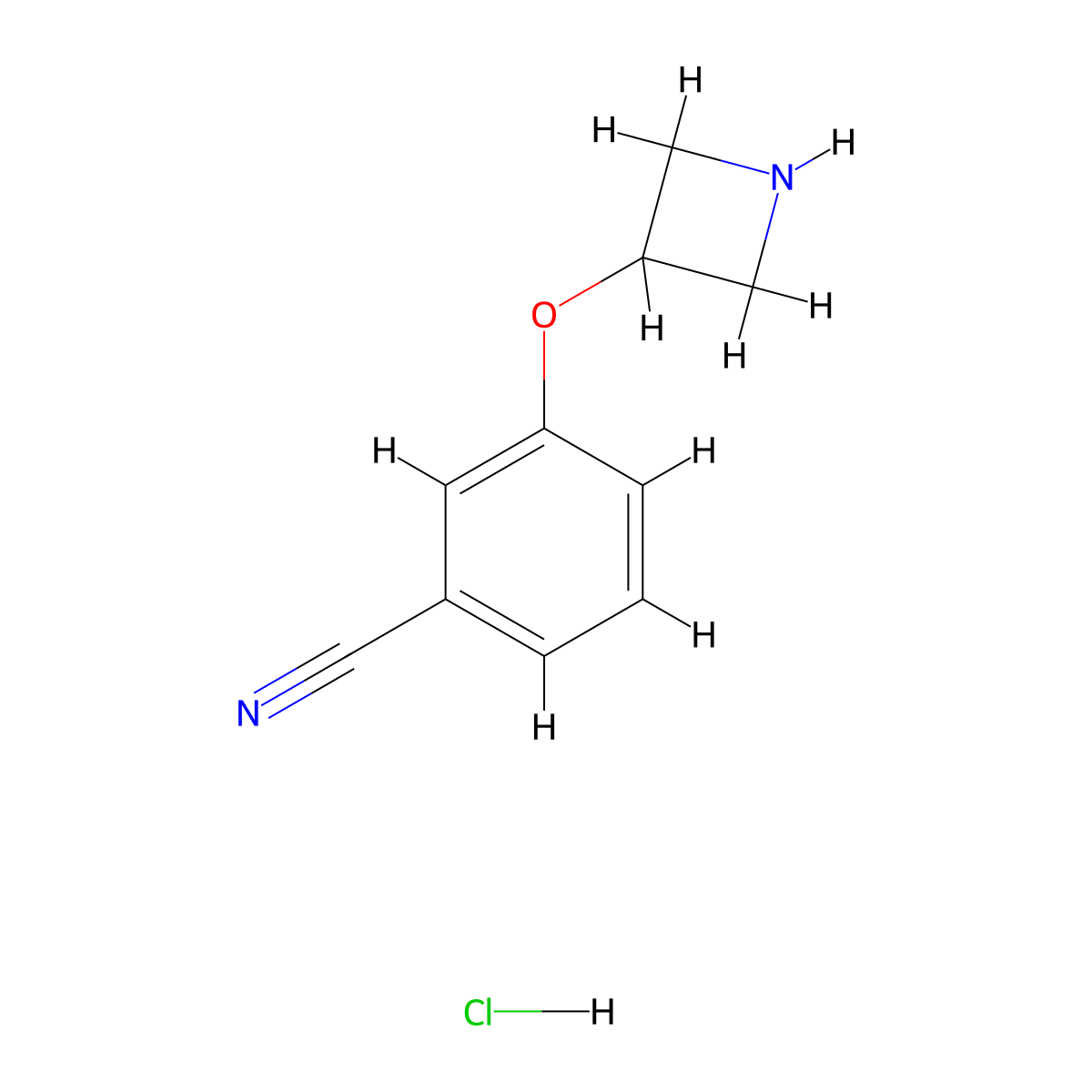 3-(Azetidin-3-yloxy)benzonitrile hydrochloride molecular structure, CAS 1350362-25-2
