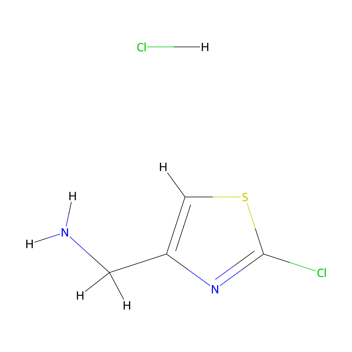 (2-Chloro-1,3-thiazol-4-yl)methanamine hydrochloride molecular structure, CAS 1350362-35-4