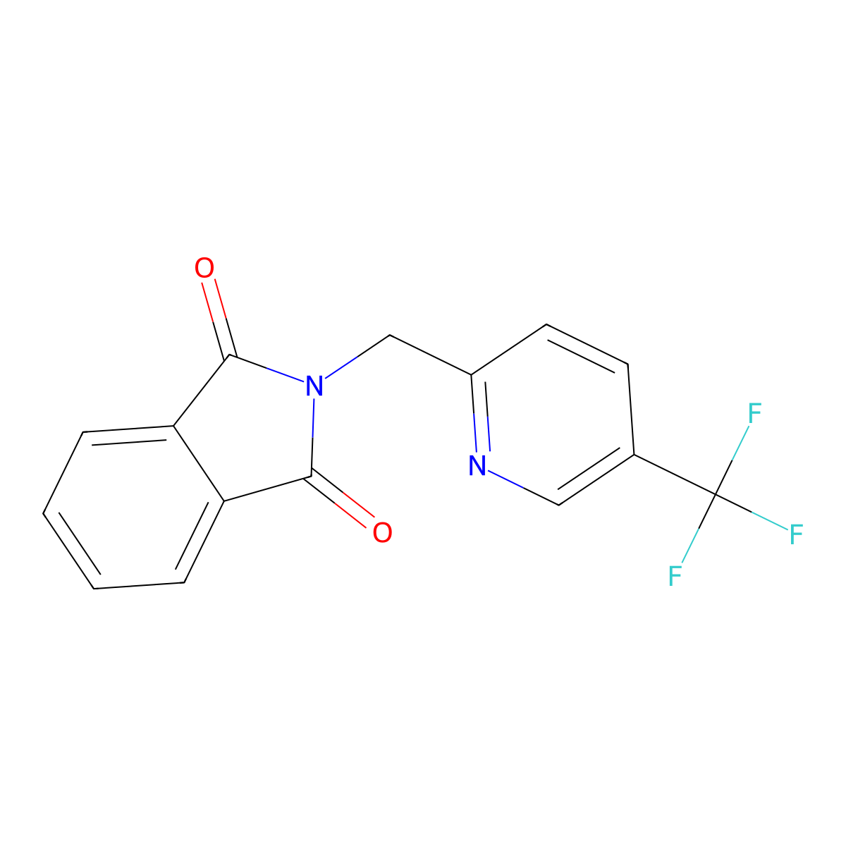 2-((5-(Trifluoromethyl)pyridin-2-yl)methyl)isoindoline-1,3-dione molecular structure, CAS 1350362-59-2