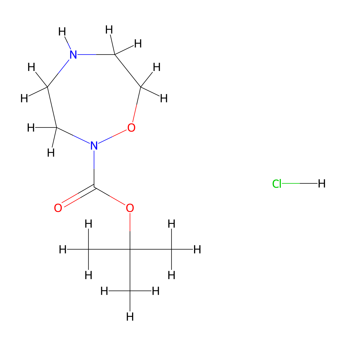 [1,2,5]Oxadiazepane-2-carboxylic acid tert-butyl ester hydrochloride molecular structure, CAS 1350362-73-0
