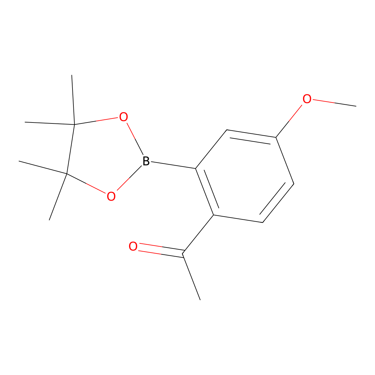 1-[4-Methoxy-2-(tetramethyl-1,3,2-dioxaborolan-2-yl)phenyl]ethan-1-one molecular structure, CAS 1350374-38-7