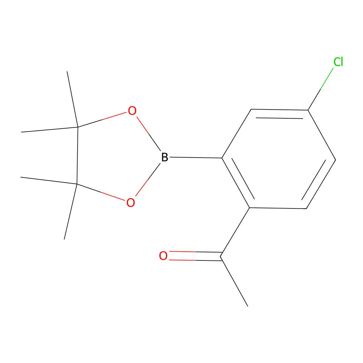 1-(4-Chloro-2-(4,4,5,5-tetramethyl-1,3,2-dioxaborolan-2-yl)phenyl)ethan-1-one molecular structure, CAS 1350374-40-1
