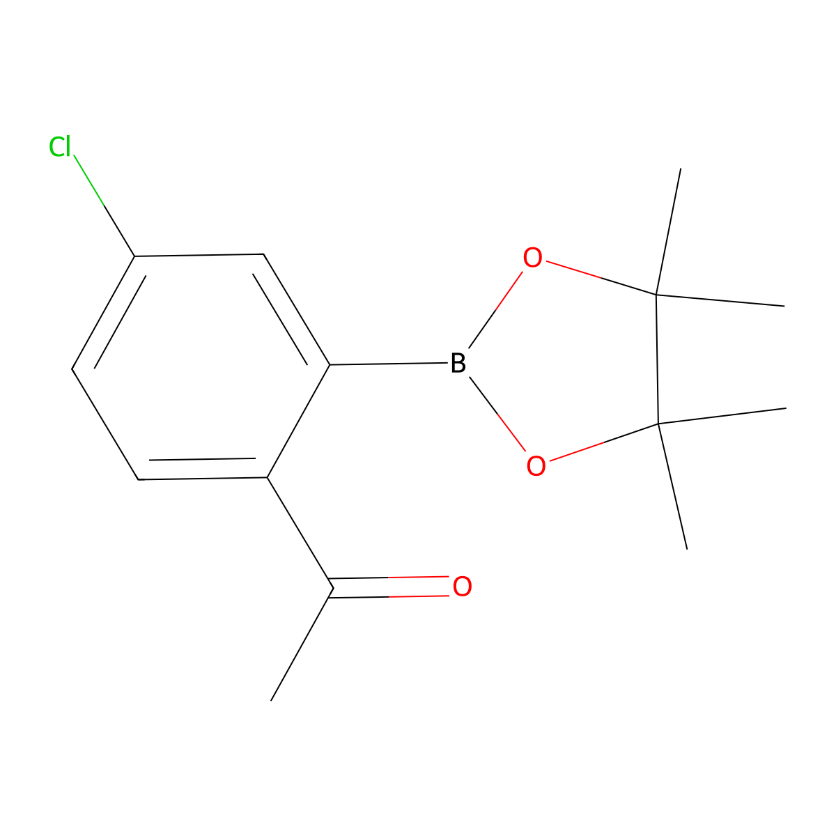1-(4-Chloro-2-(4,4,5,5-tetramethyl-1,3,2-dioxaborolan-2-yl)phenyl)ethan-1-one molecular structure, CAS 1350374-40-1