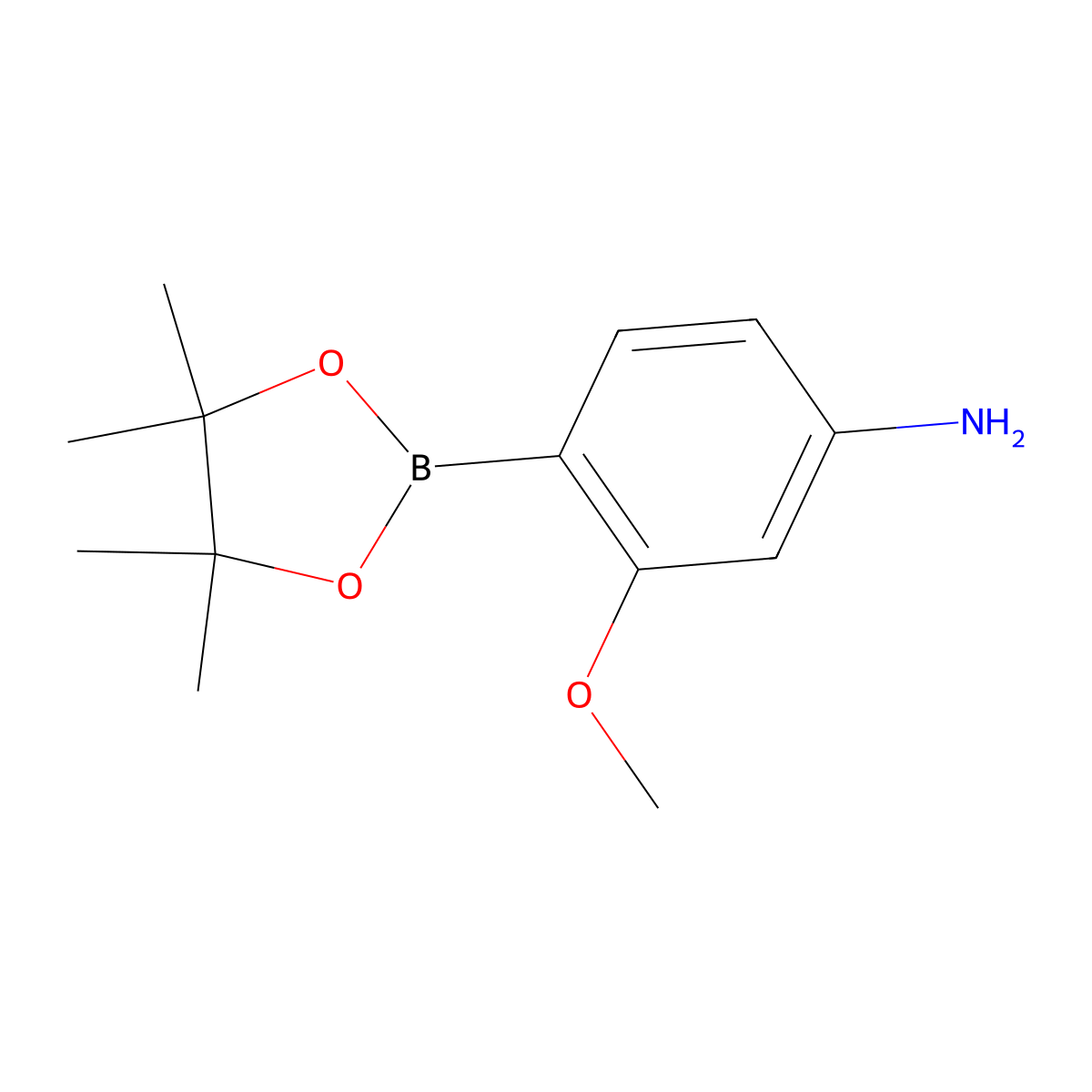 3-Methoxy-4-(4,4,5,5-tetramethyl-1,3,2-dioxaborolan-2-yl)aniline molecular structure, CAS 1350377-66-0