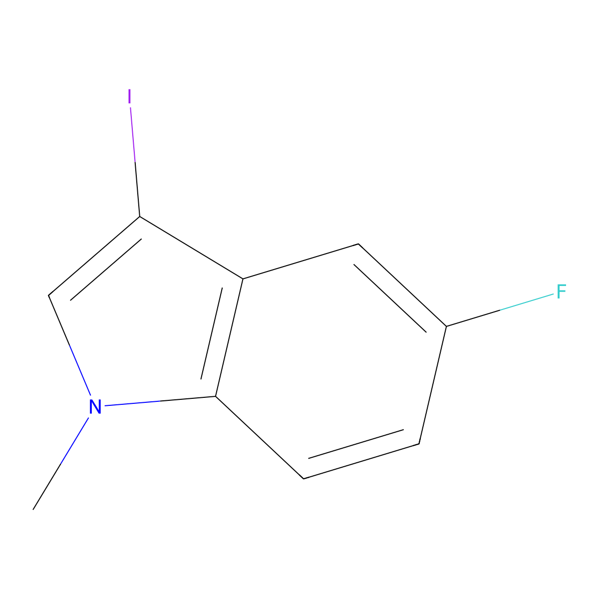 5-fluoro-3-iodo-1-methyl-1H-indole molecular structure, CAS 1350378-38-9