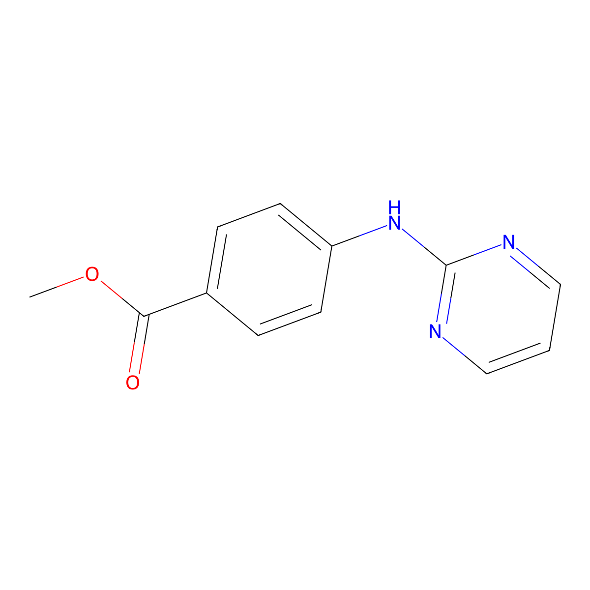 Methyl 4-[(pyrimidin-2-yl)amino]benzoate molecular structure, CAS 1350381-62-2