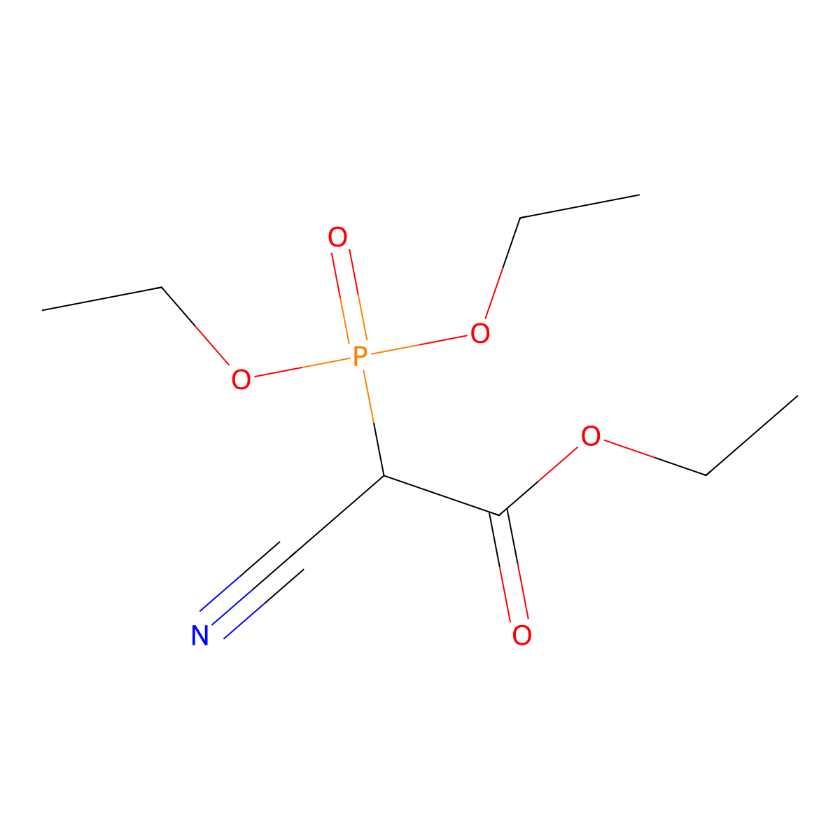 Ethyl 2-Cyano-2-(diethoxyphosphoryl)acetate molecular structure, CAS 13504-83-1