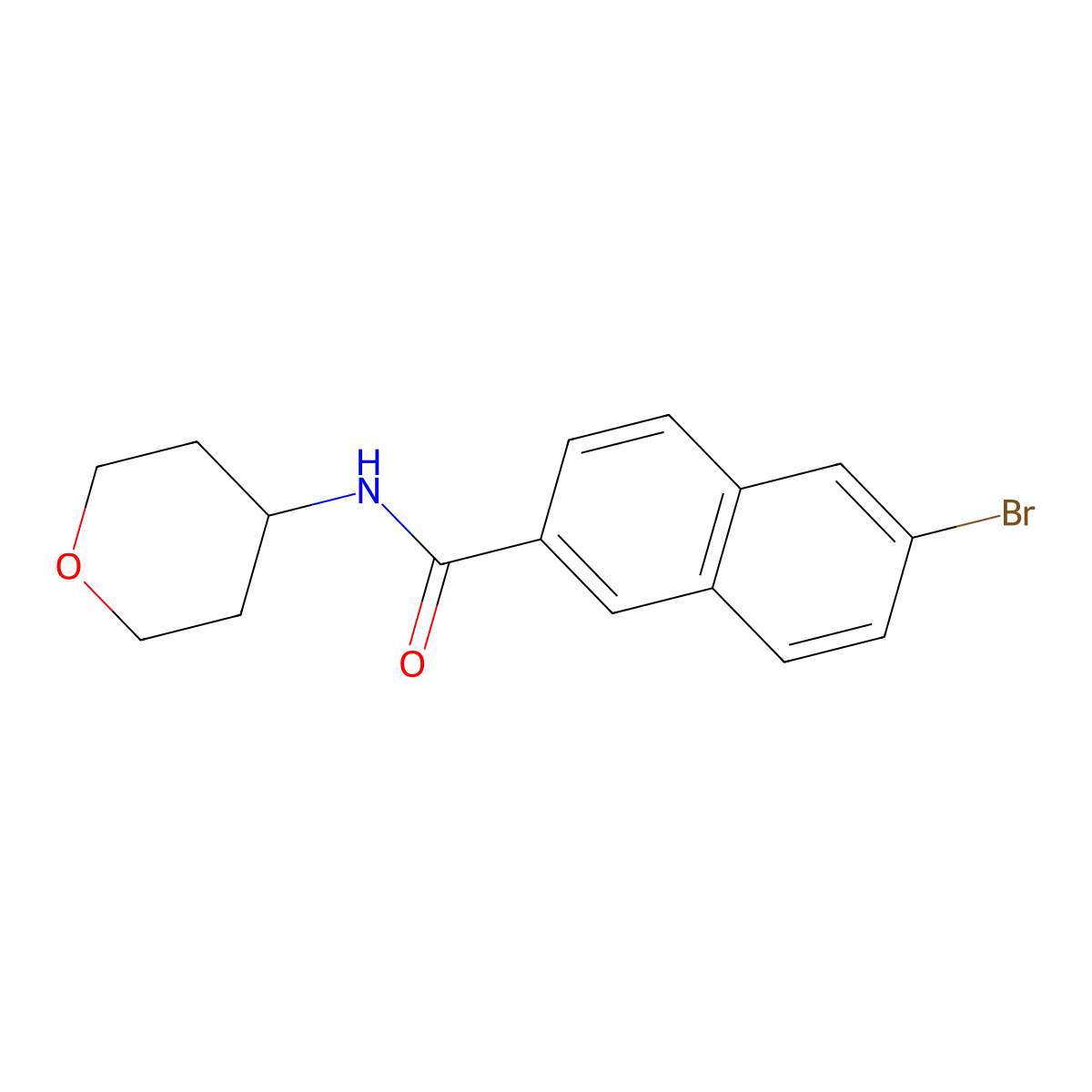 6-bromo-N-(oxan-4-yl)naphthalene-2-carboxamide molecular structure, CAS 1350411-39-0