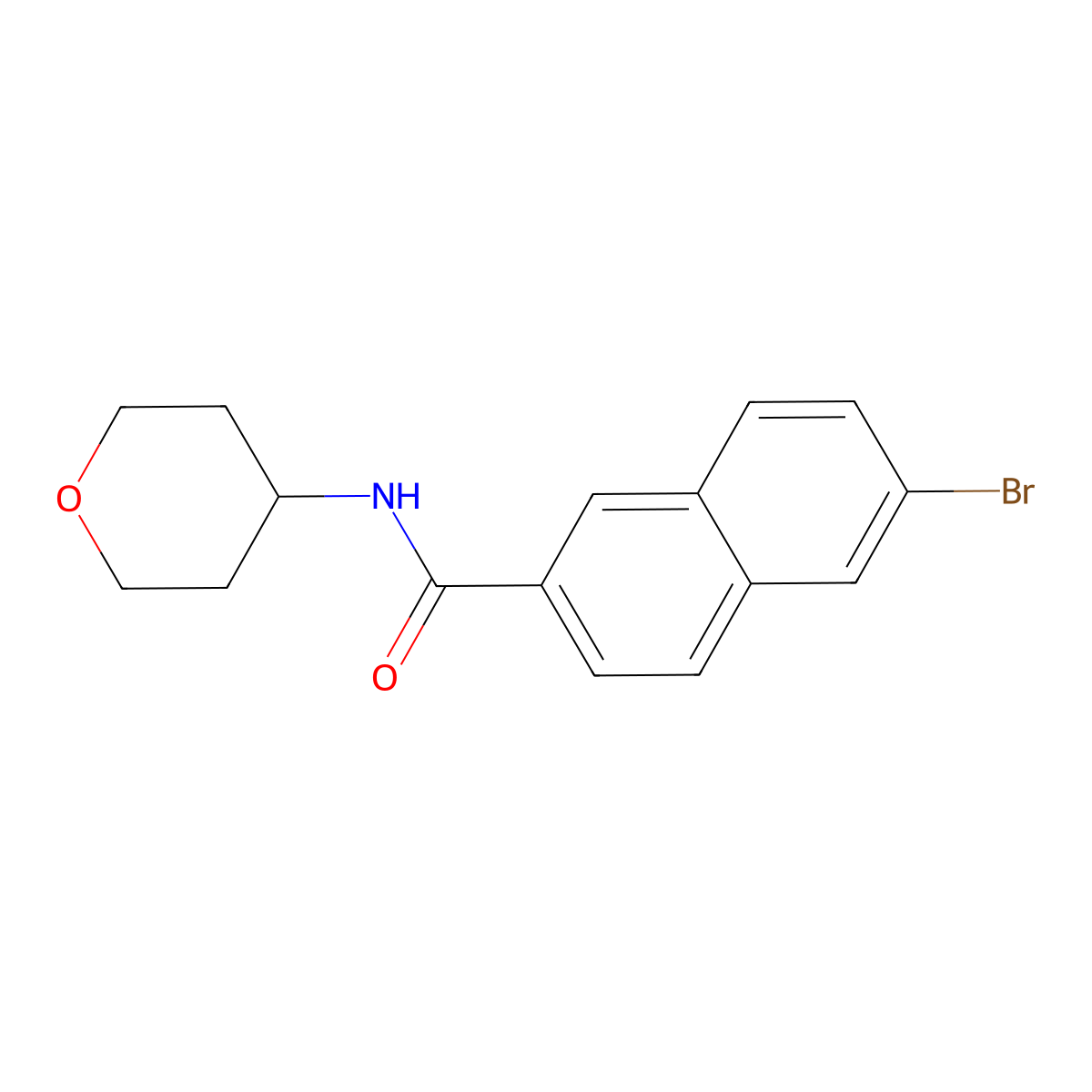 6-bromo-N-(oxan-4-yl)naphthalene-2-carboxamide molecular structure, CAS 1350411-39-0
