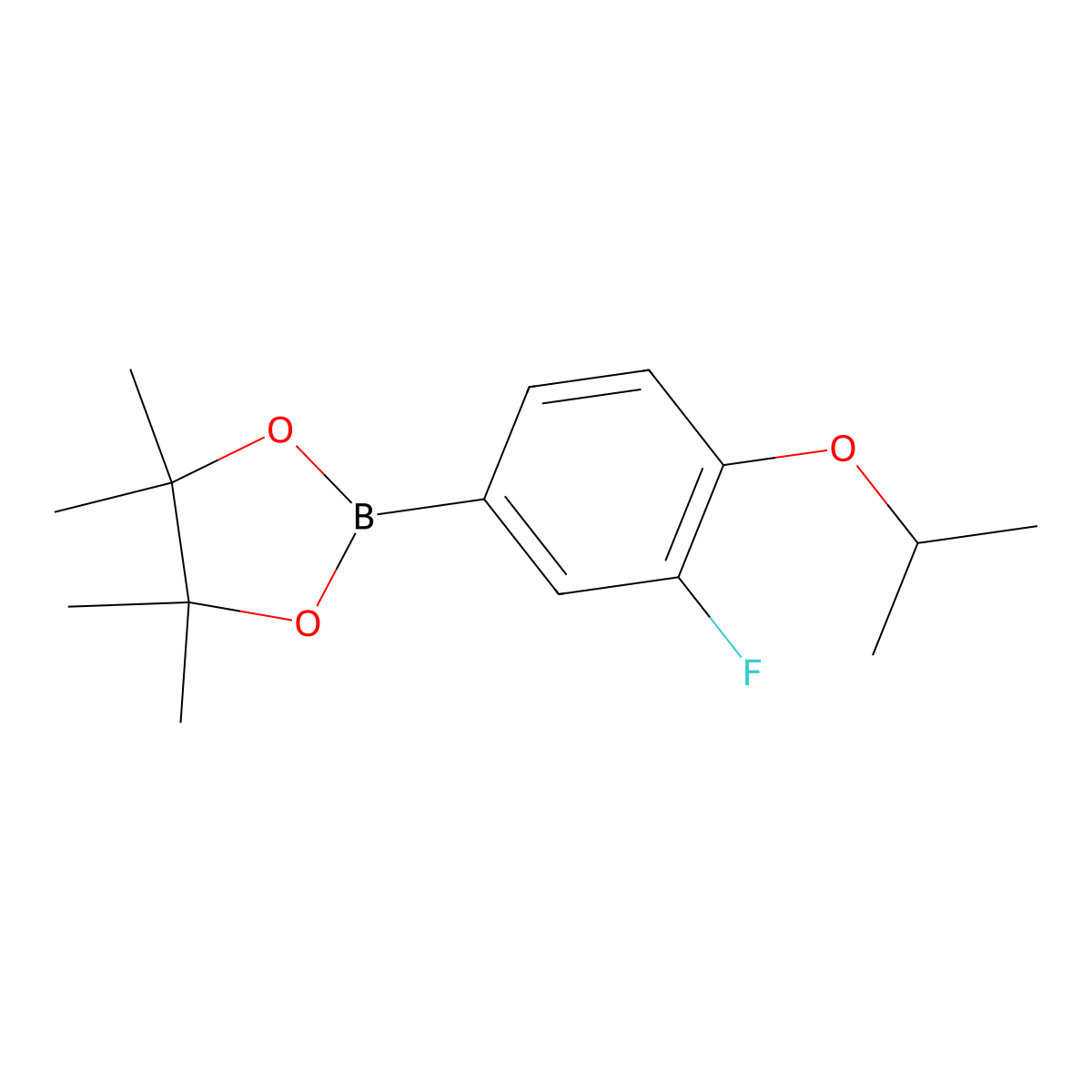 2-[3-Fluoro-4-(propan-2-yloxy)phenyl]-4,4,5,5-tetramethyl-1,3,2-dioxaborolane molecular structure, CAS 1350426-06-0