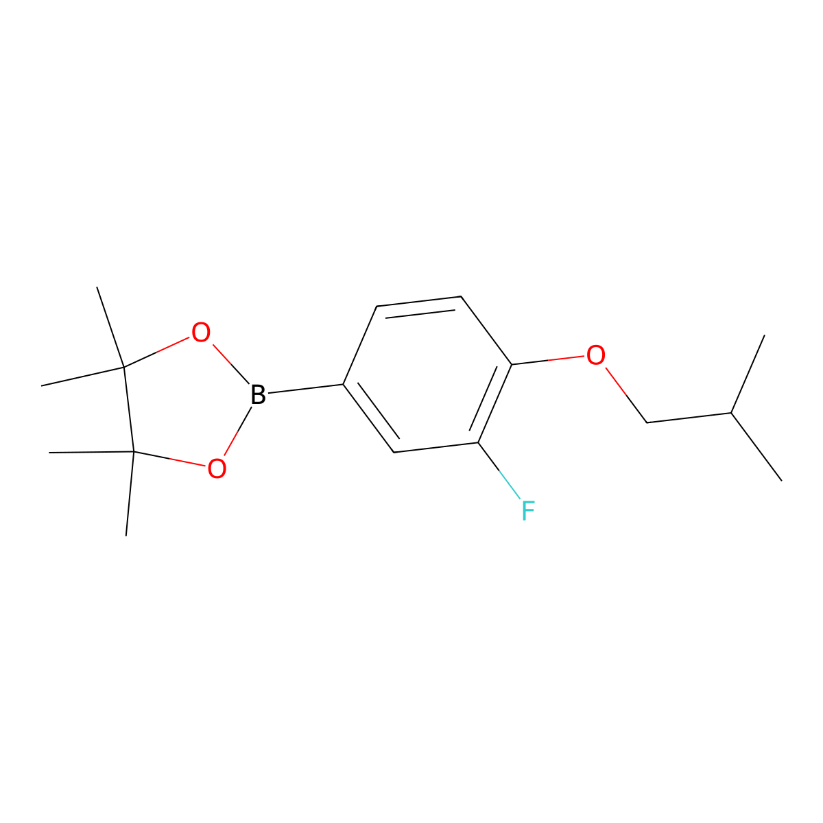 2-(3-Fluoro-4-isobutoxyphenyl)-4,4,5,5-tetramethyl-1,3,2-dioxaborolane molecular structure, CAS 1350427-05-2