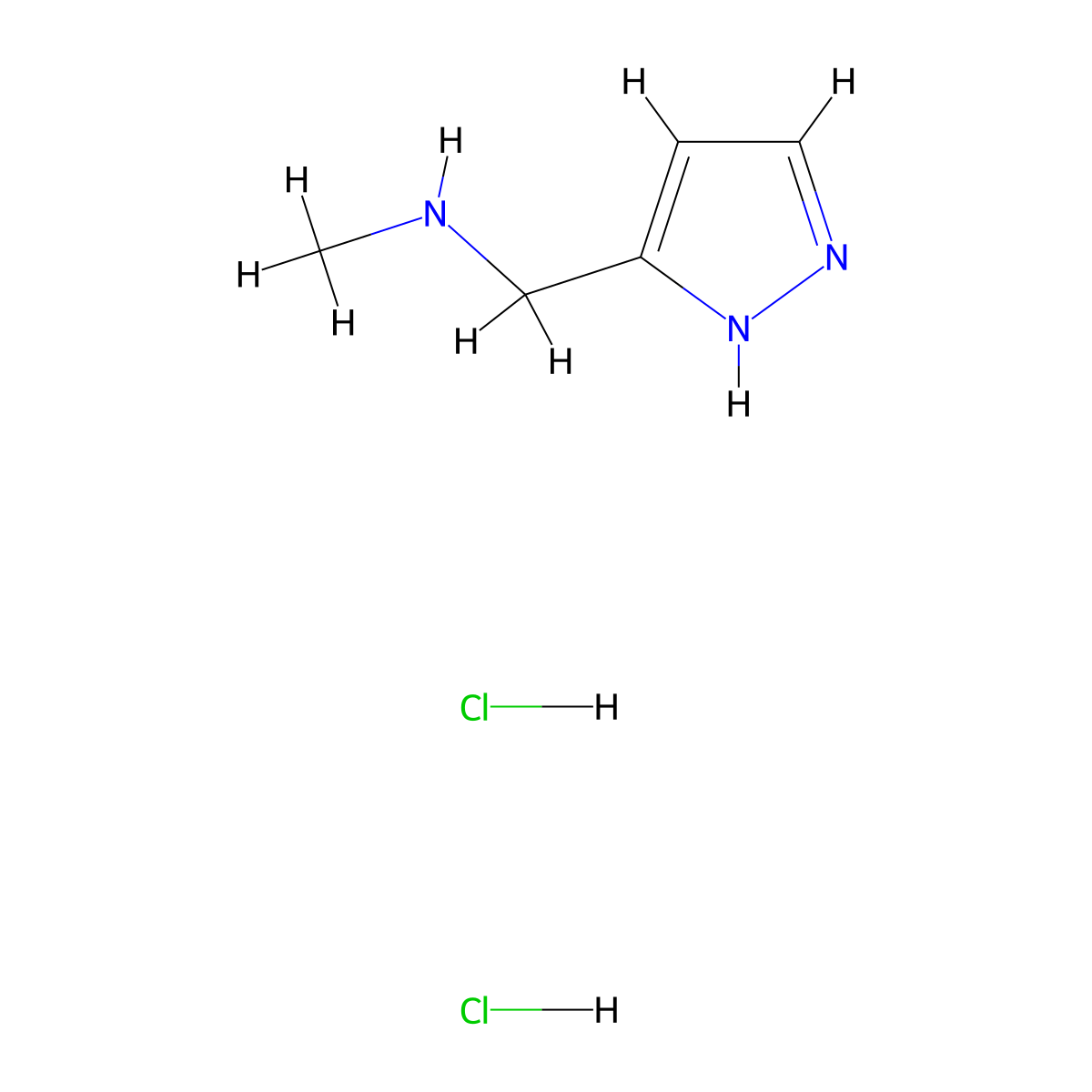 Methyl-(2H-pyrazol-3-ylmethyl)-amine dihydrochloride molecular structure, CAS 1350443-30-9