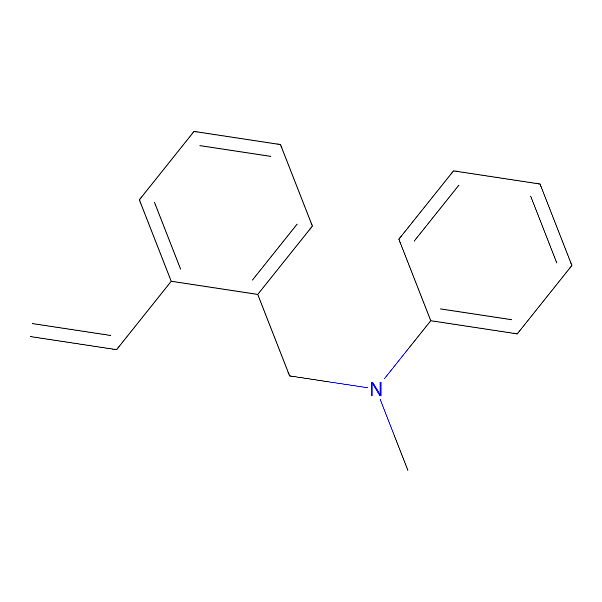 N-[(2-ethenylphenyl)methyl]-N-methylaniline molecular structure, CAS 1350450-34-8