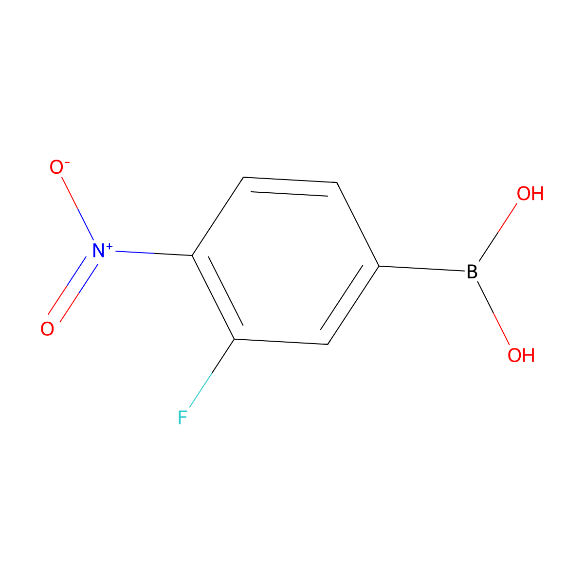 (3-Fluoro-4-nitrophenyl)boronic acid molecular structure, CAS 1350451-69-2