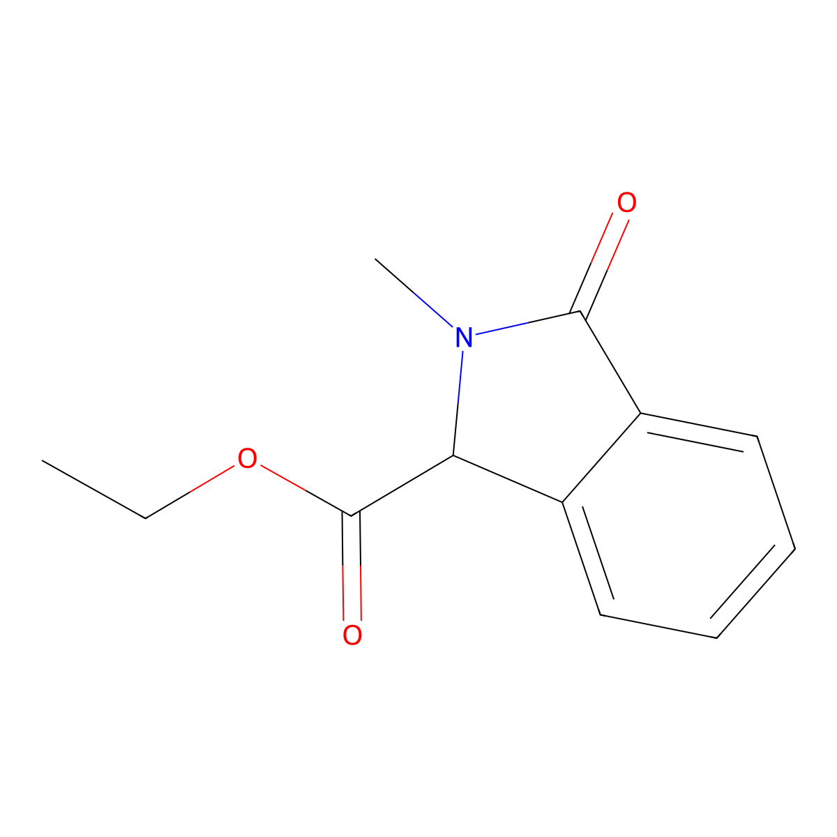 (+/-)-Ethyl 2-methyl-3-oxoisoindoline-1-carboxylate molecular structure, CAS 1350468-51-7