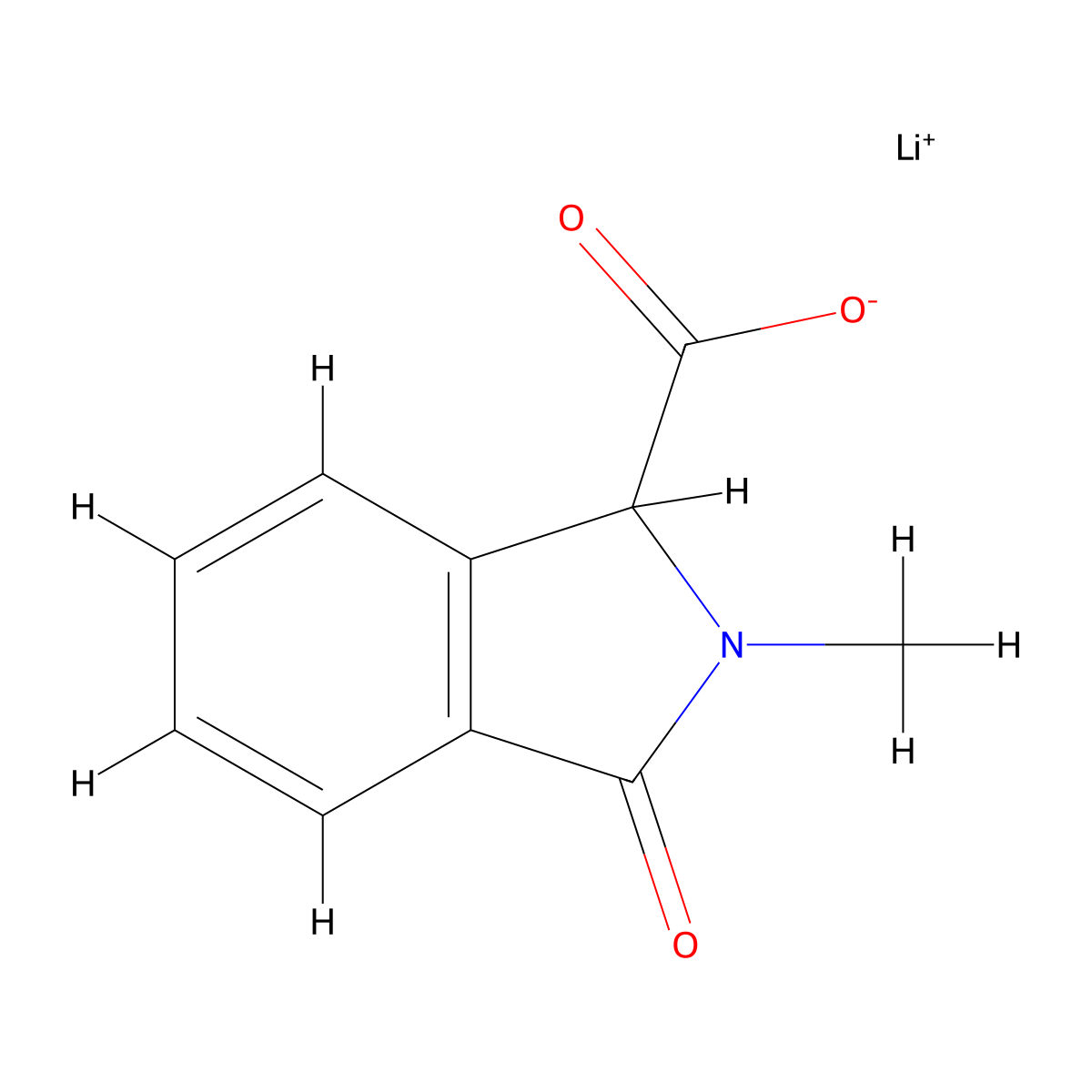 lithium(1+) 2-methyl-3-oxo-2,3-dihydro-1H-isoindole-1-carboxylate molecular structure, CAS 1350468-63-1