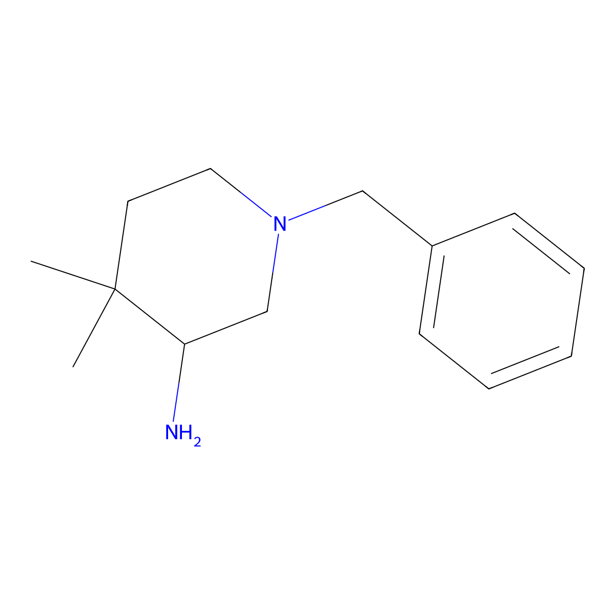 1-Benzyl-4,4-dimethylpiperidin-3-amine molecular structure, CAS 1350473-39-0