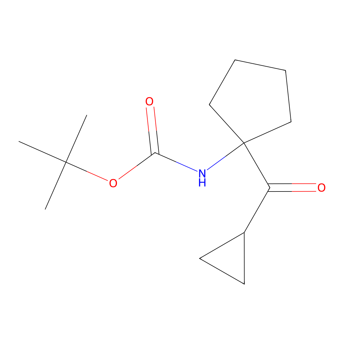 tert-butyl N-(1-cyclopropanecarbonylcyclopentyl)carbamate molecular structure, CAS 1350473-54-9