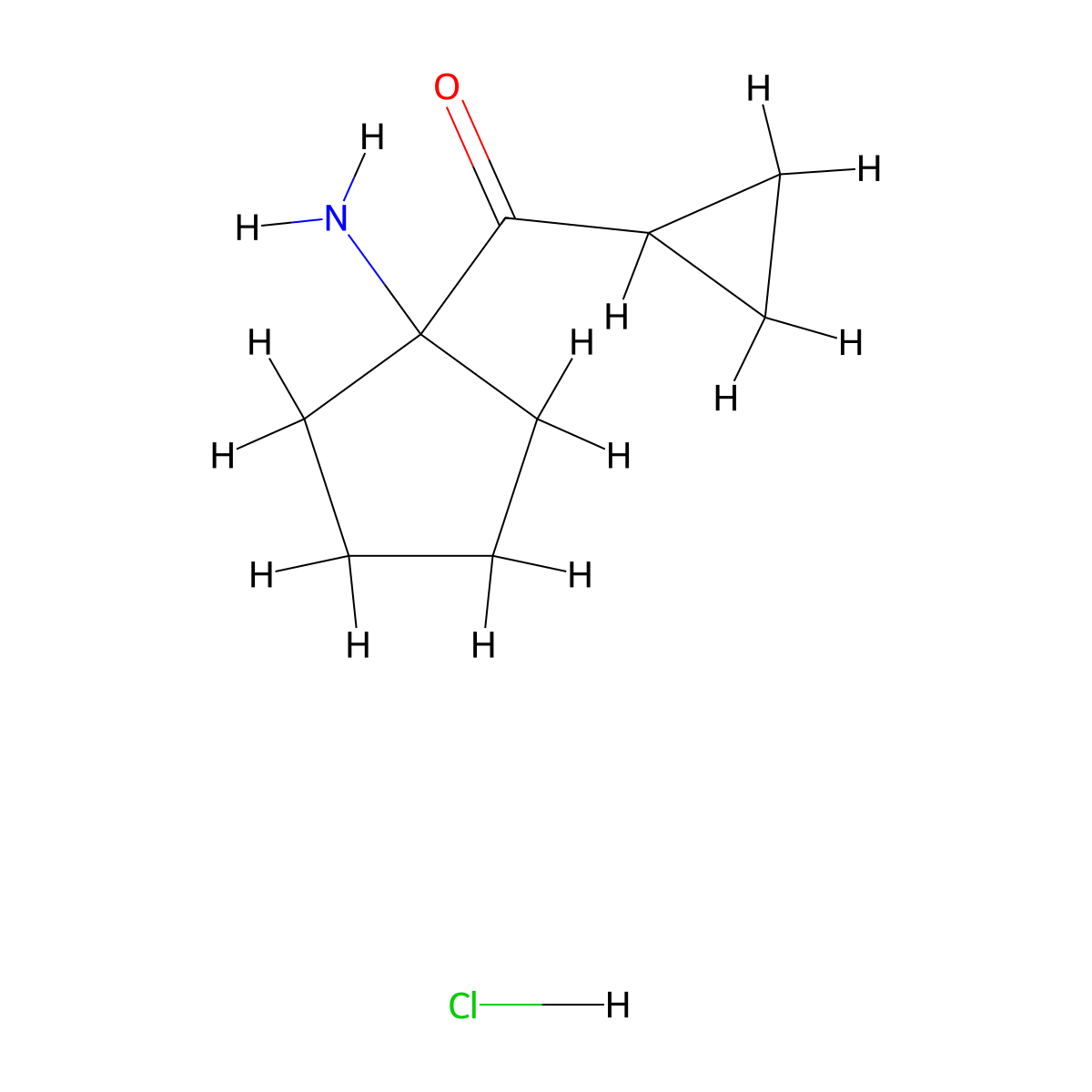 1-Cyclopropanecarbonylcyclopentan-1-amine hydrochloride molecular structure, CAS 1350473-55-0