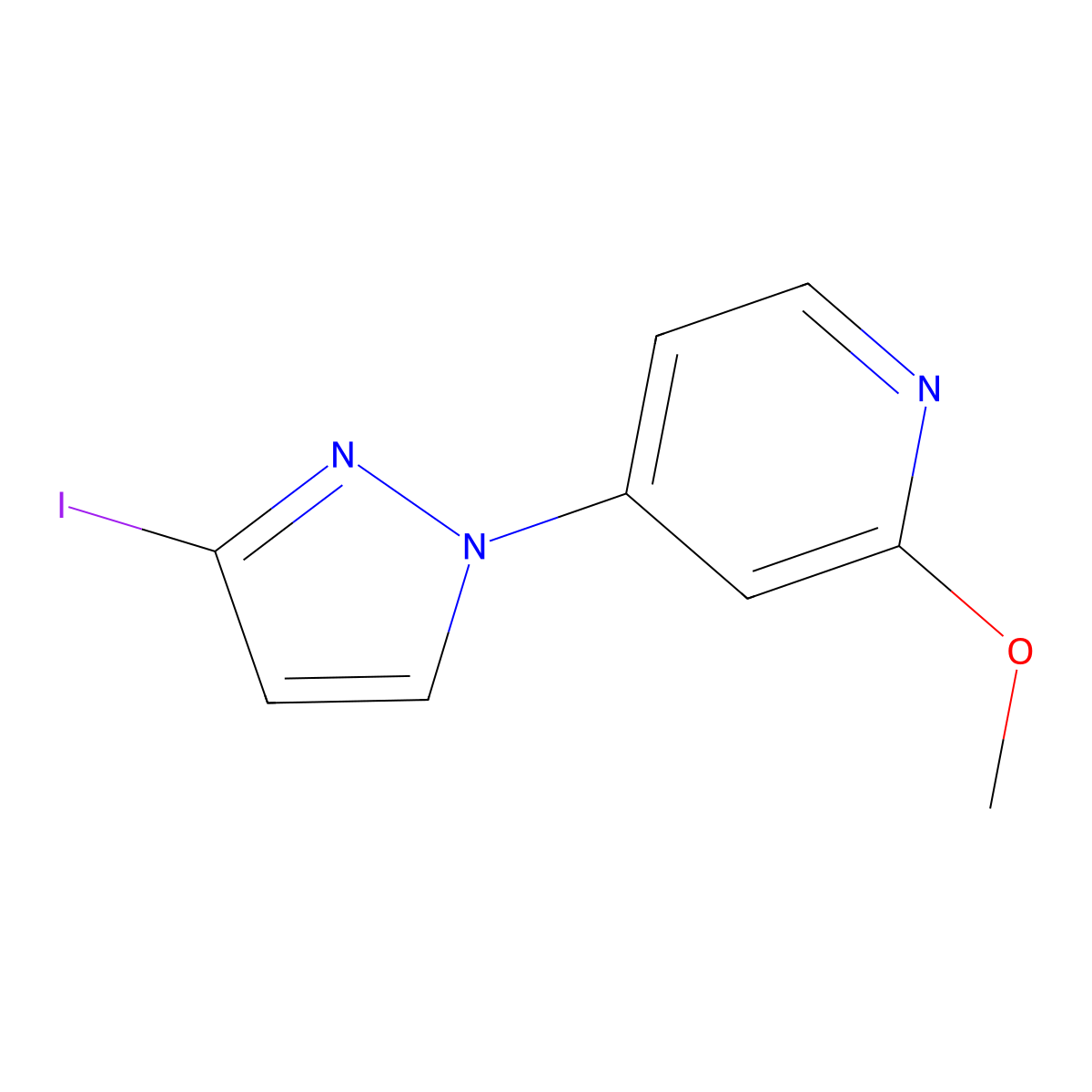 4-(3-Iodo-1H-pyrazol-1-yl)-2-methoxypyridine molecular structure, CAS 1350475-30-7