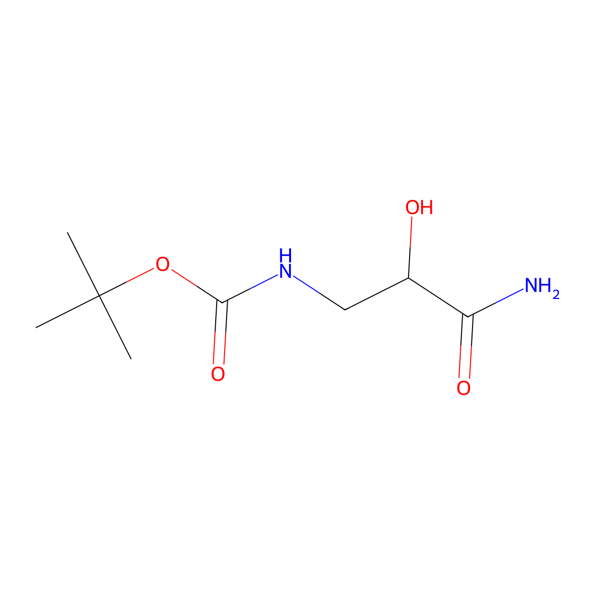 (2-Carbamoyl-2-hydroxy-ethyl)-carbamic acid tert-butyl ester molecular structure, CAS 1350475-32-9