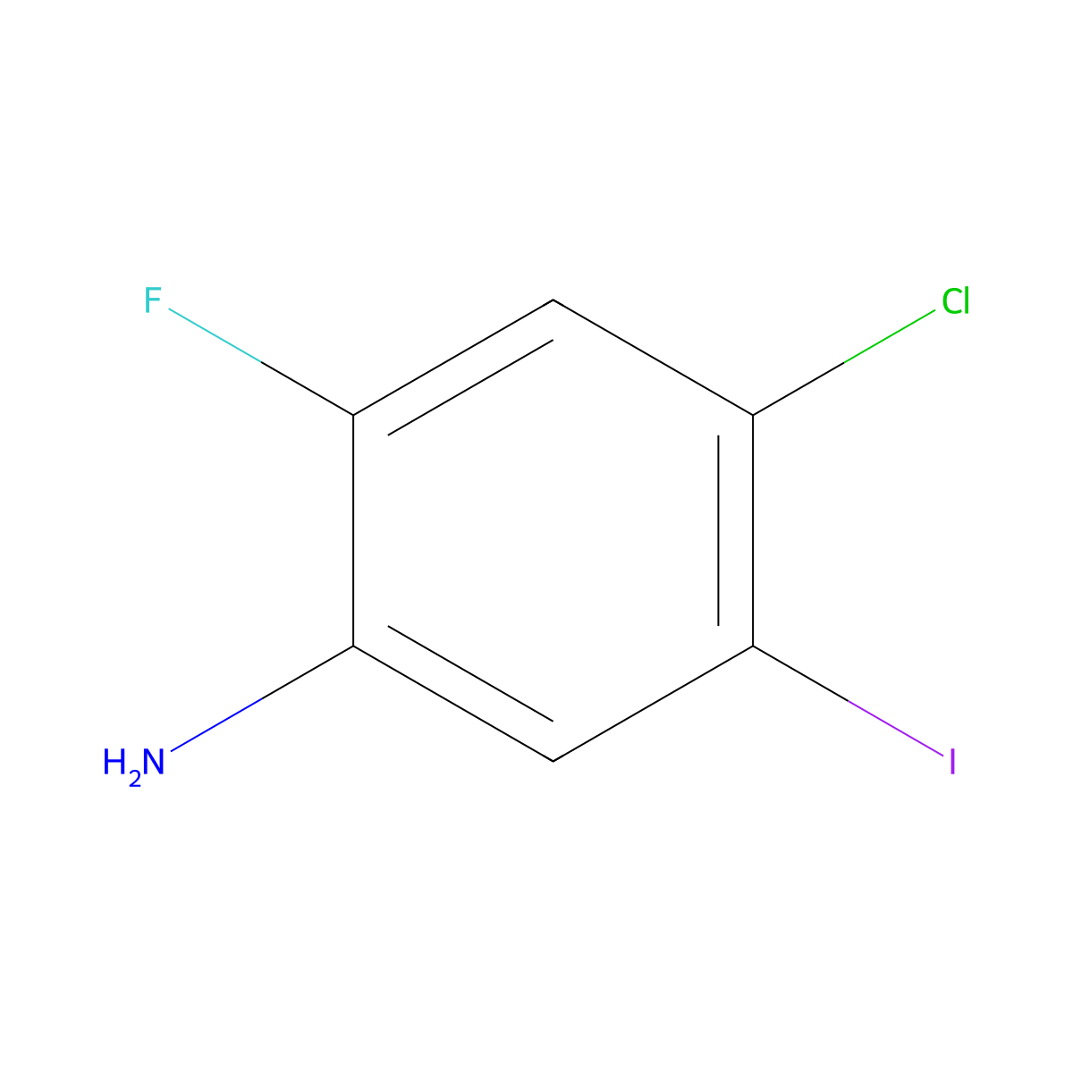 4-Chloro-2-fluoro-5-iodoaniline molecular structure, CAS 1350475-34-1