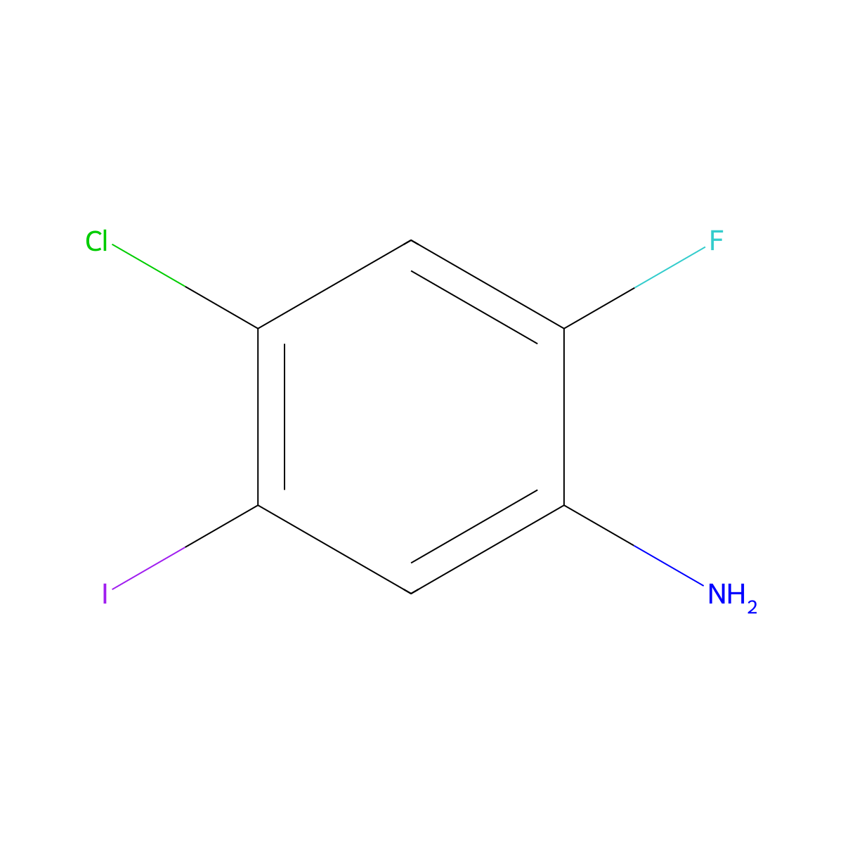 4-Chloro-2-fluoro-5-iodoaniline molecular structure, CAS 1350475-34-1