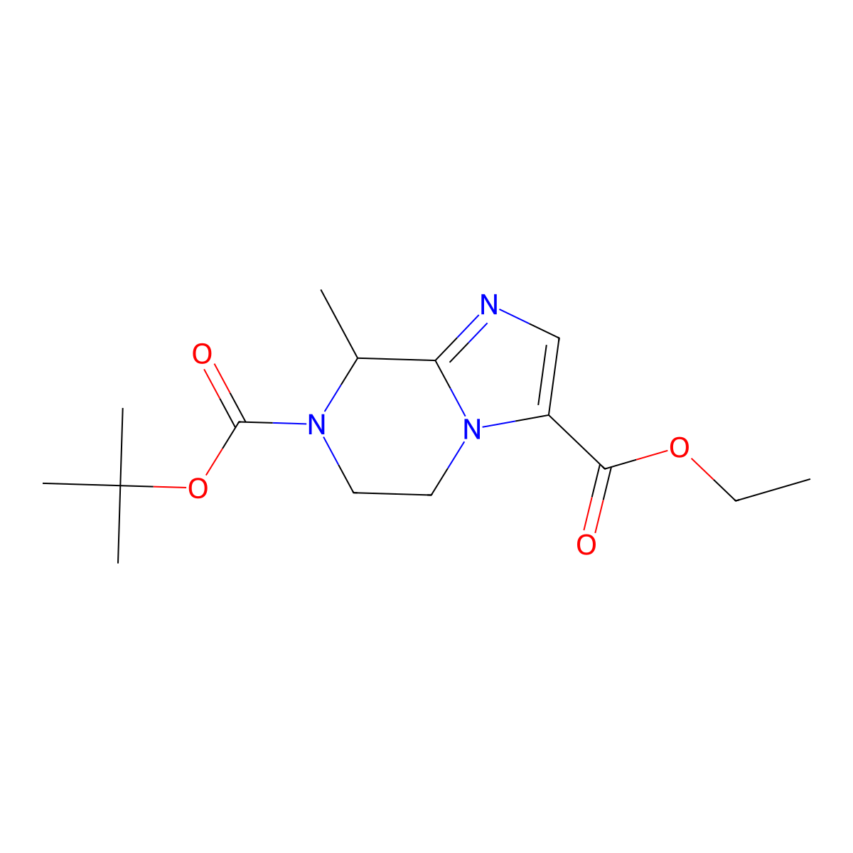 8-Methyl-5,6-dihydro-8H-imidazo[1,2-a]pyrazine-3,7-dicarboxylic acid 7-tert-butyl ester 3-ethyl ester molecular structure, CAS 1350475-39-6
