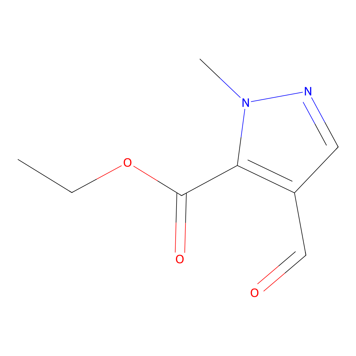 4-Formyl-2-methyl-2H-pyrazole-3-carboxylic acid ethyl ester molecular structure, CAS 1350475-46-5