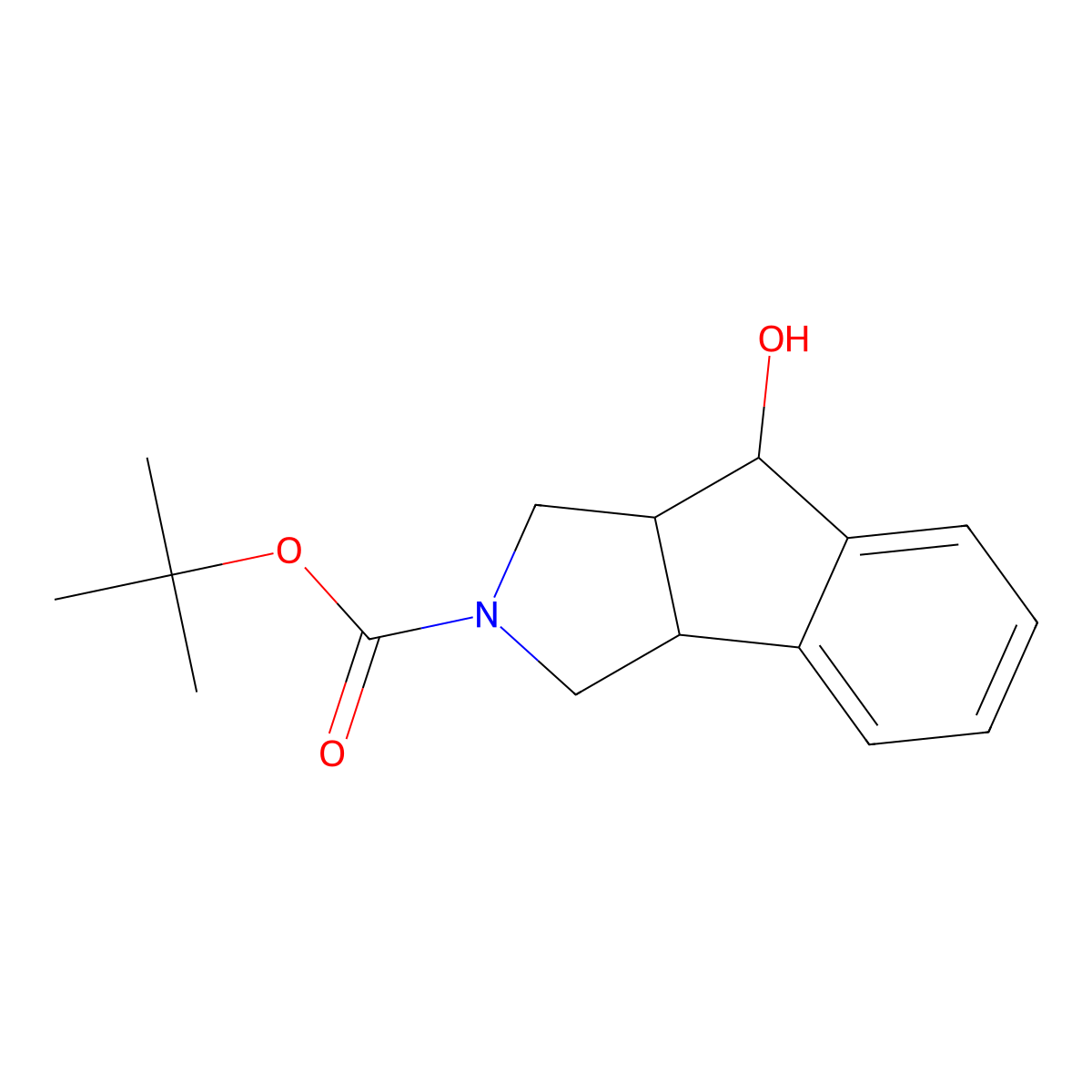 Racemic-(3aS,8R,8aS)-tert-butyl 8-hydroxy-3,3a,8,8a-tetrahydroindeno[1,2-c]pyrrole-2(1H)-carboxylate molecular structure, CAS 1350475-48-7