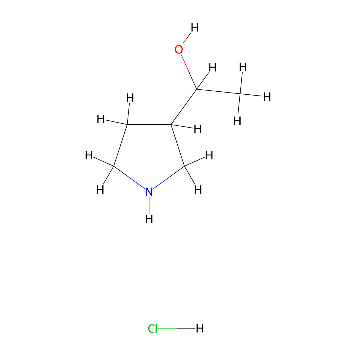 1-(Pyrrolidin-3-yl)ethanol hydrochloride molecular structure, CAS 1350475-50-1