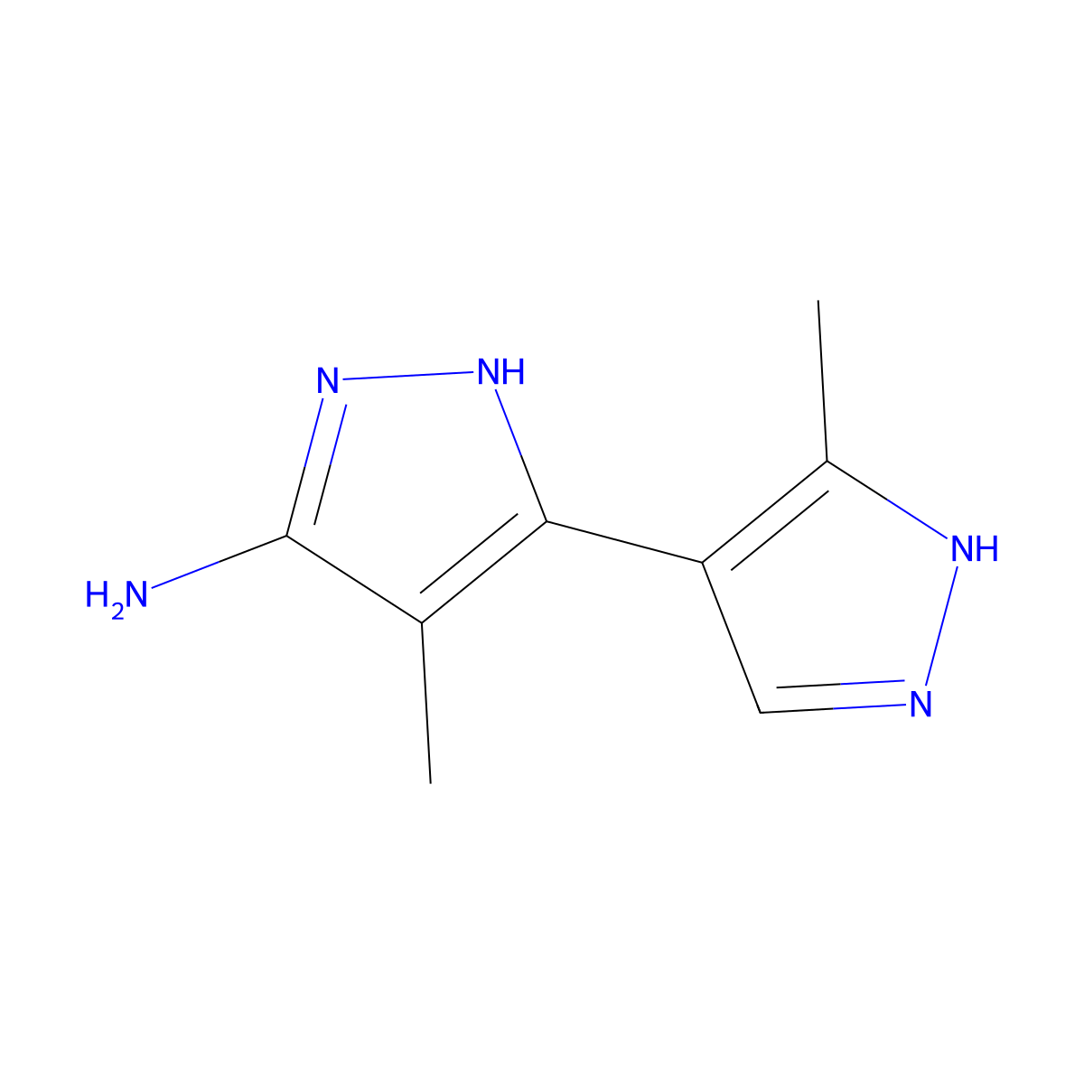 4-methyl-3-(5-methyl-1H-pyrazol-4-yl)-1H-pyrazol-5-amine molecular structure, CAS 1350477-93-8