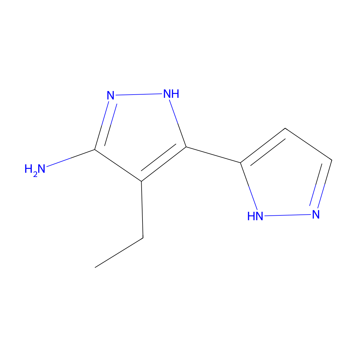 4-ethyl-3-(1H-pyrazol-5-yl)-1H-pyrazol-5-amine molecular structure, CAS 1350479-13-8