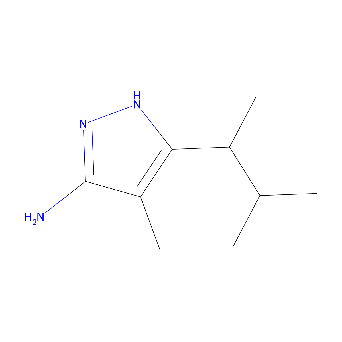 4-methyl-3-(3-methylbutan-2-yl)-1H-pyrazol-5-amine molecular structure, CAS 1350479-16-1